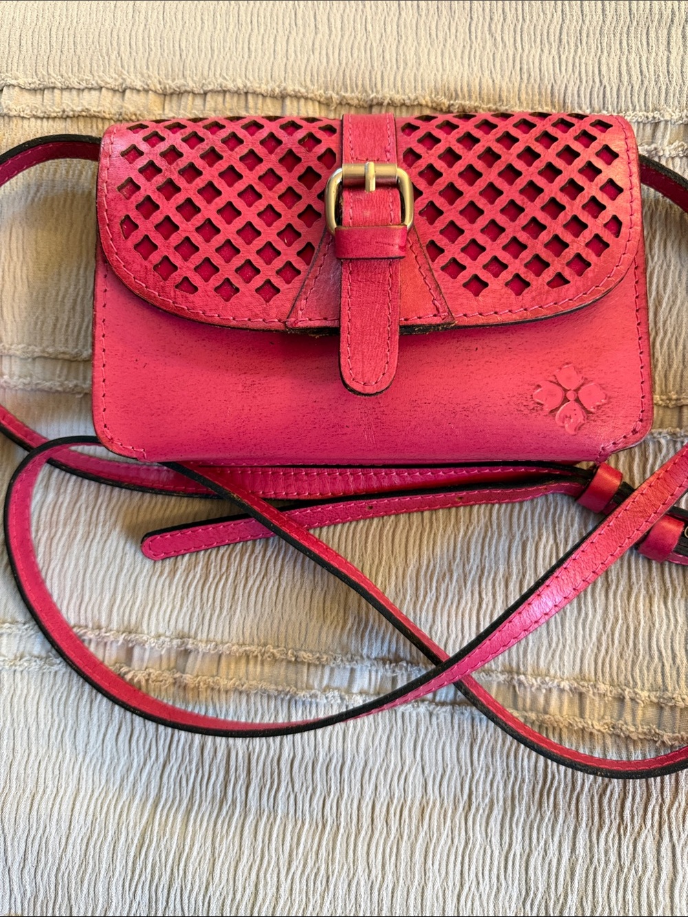 Patricia Nash  Pink Crossbody Bag with Laser-Cut Flap NEVER CARRIED